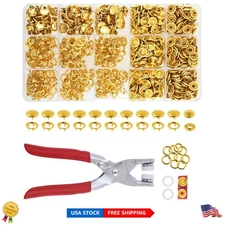 Gold Snap Button Kit: 200 Rust-Resistant Fasteners & Tools for Crafting Elegance