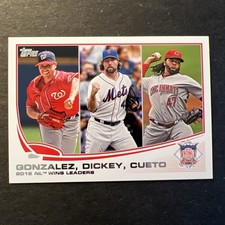 2013 Topps - League Leaders Johnny Cueto, Gio Gonzalez, R.A. Dickey #287