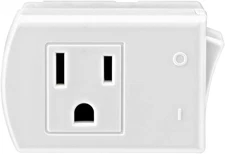 15 Amp 125 Volt AC 3 Wire Grounded Switch Tap with ON/OFF Button 1470 W White