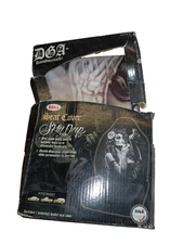 (2) Sugar Skull Tattoo Dia De Los Muertos Car Truck Front Bucket Seat Covers