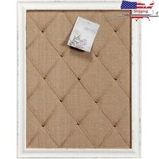 Linen Bulletin Board Rustic Cork Board Wall Organizer Memo Display Board New