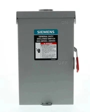 NEW - Siemens GF222NRA 60 Amp 2-Pole 3-Wire 240V Fusible Outdoor Safety Switch