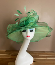 Green Organza Kentucky Derby Hat: Ascot Tea Party Dress Hat