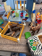 Playmobil Tierarzt praxis Set mit Gehege, Geb&auml;ude, Tieren, Zebra-Fahrzeug