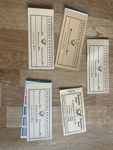 Germany 5 old stamp booklets heftchen mnh and used from large estate read advert