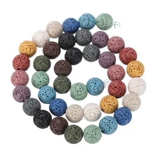 Mix Colors Volcanic Rock Beads 10mm Essential Oil Diffuser Stone,1 Strand 41pcs