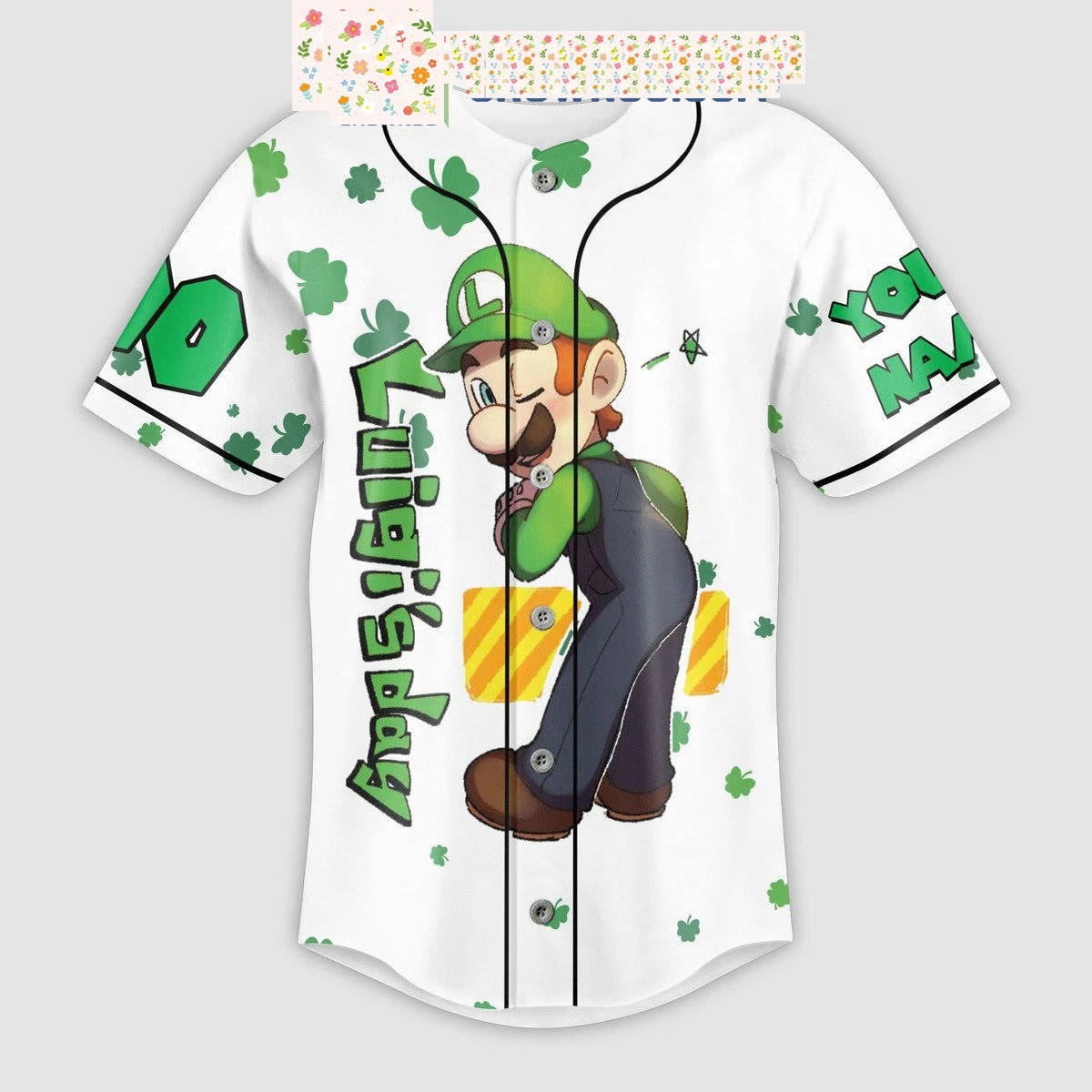 Super Mario Luigi s Day St. Patrick s Day Personalized Baseball Jersey