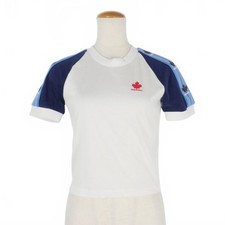 T-shirt DSQUARED2 22SS nastro foglia stampa logo raglan taglio ritagliato usata