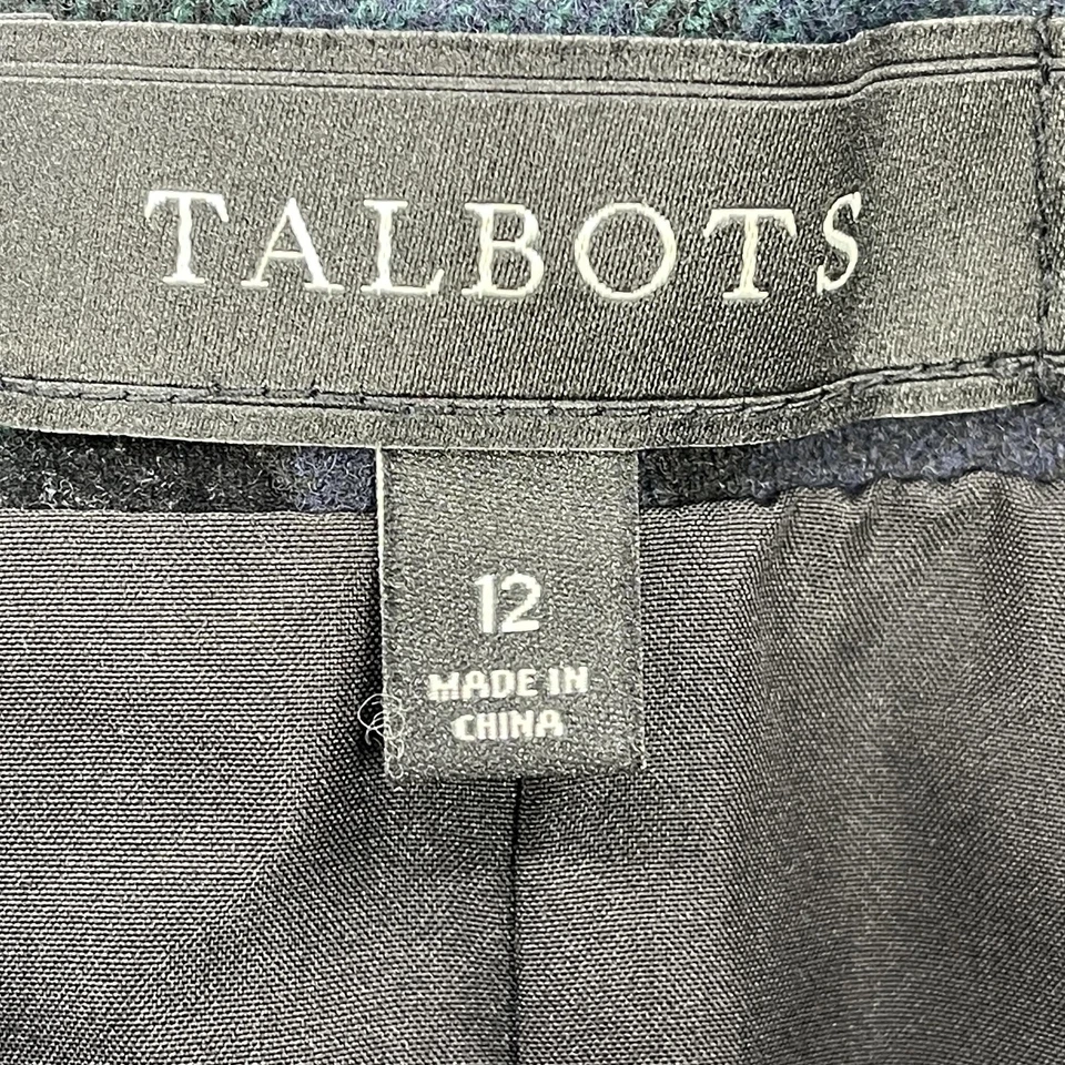Talbots Academia Skirt Women Preppy Plaid Polka Dot Wool Blend Lined Size 12 - Image 3 of 4