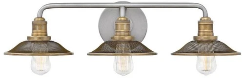 Hinkley Rigby 27" Wide Antique Nickel 3-Light Bath Light - Picture 2 of 10