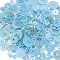 FüR Resin, 300-350 StüCk Runde KnöPfe In Verschiedenen GrößEn (Himmelblau)