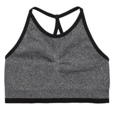 Zella Kids' Girls' Ribbed Ruched Seamless Strappy Bra In Black L 10/12 NWT