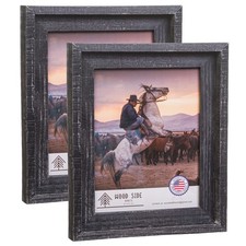 Rustic Barnwood Picture Frames 8.5x11 Set of 2 Natural Reclaimed Wood Real Glass