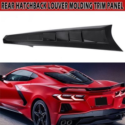 Metallic Black For Corvette C8 2025 Rear Split Window Louver Applique Cover Trim