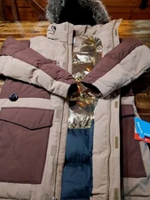 Mens Columbia Marquam Peak Fusion2 GOLD OMNI HEAT HOODED PARKA Omni Shield SMALL