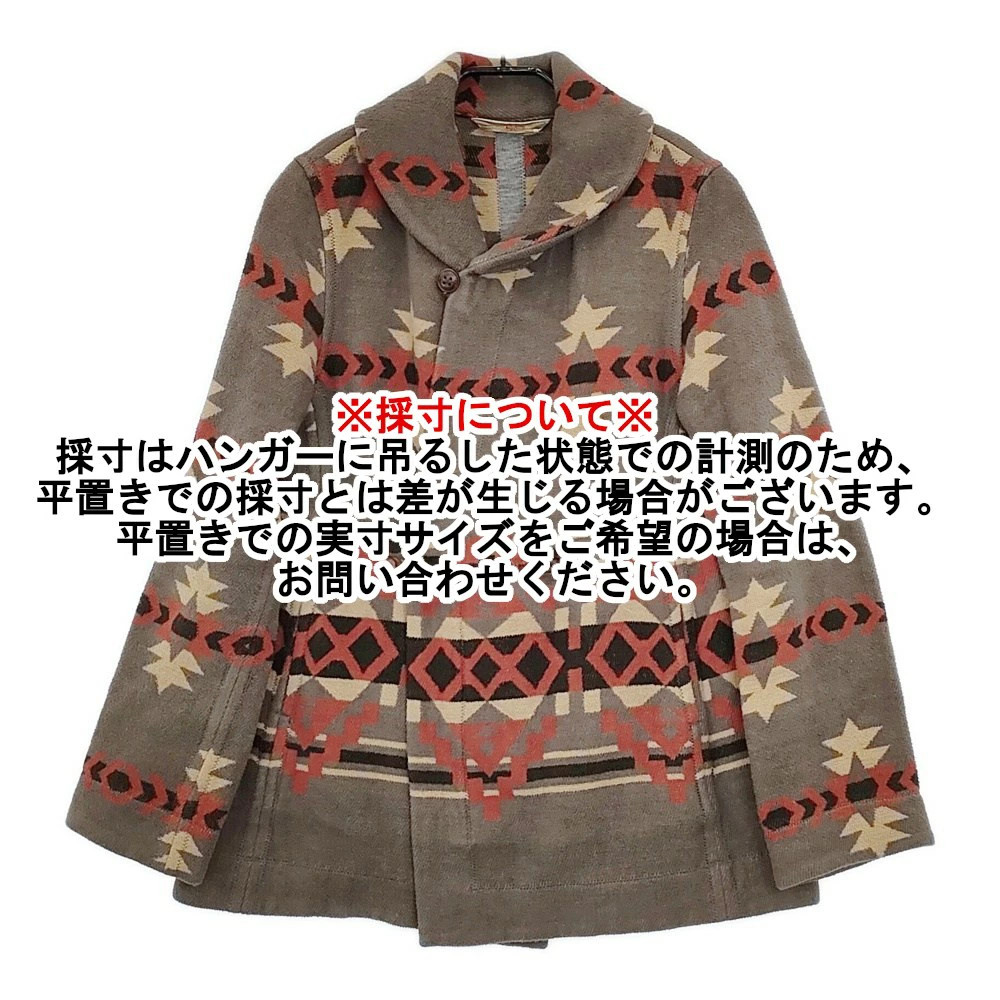 45R Native Pattern Cotton Jacket Gray Beige Ladie… - image 7