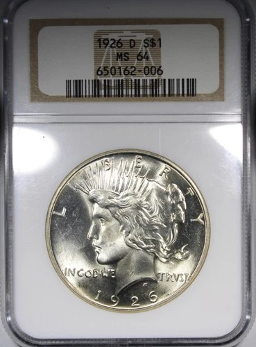 1926-D Peace Dollar NGC MS64 Frosty Flashy Better Date $1
