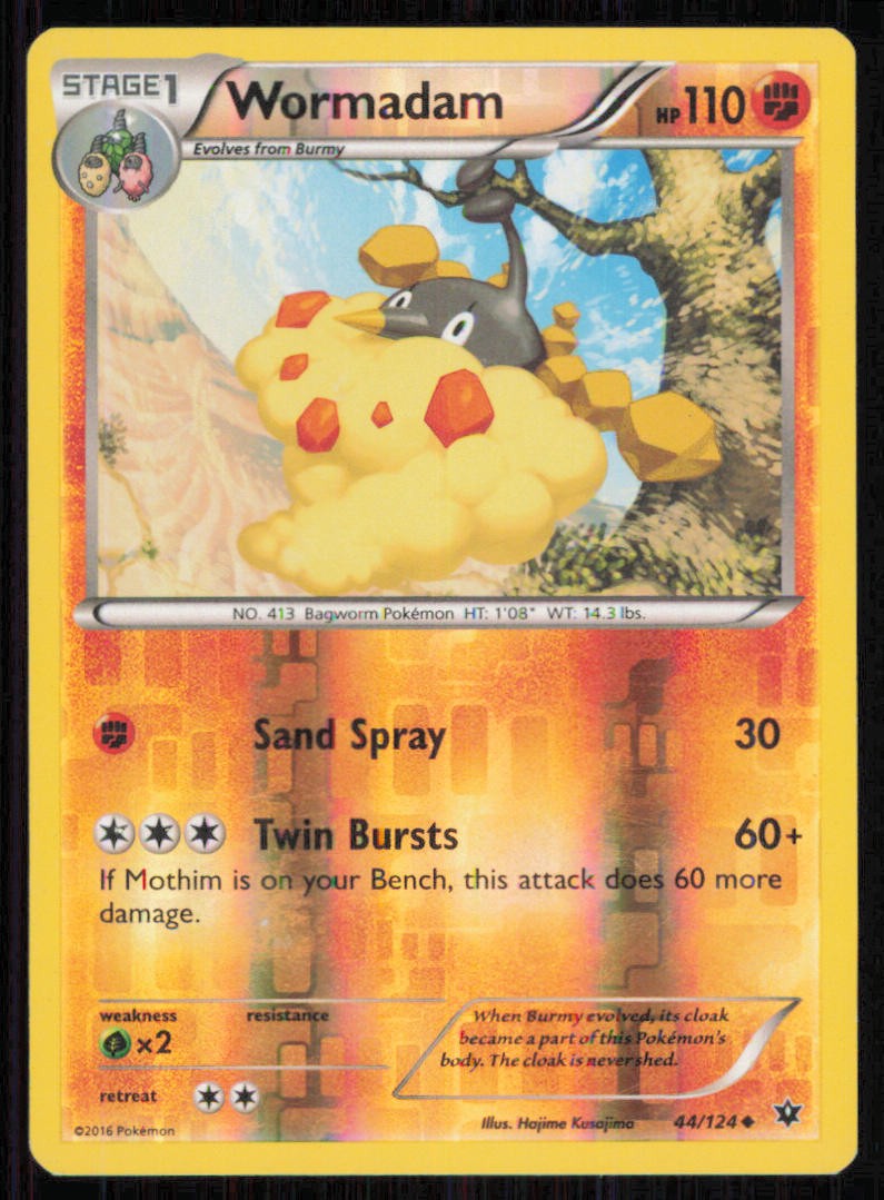 Wormadam 44/124 Uncommon Fates Collide Pokemon Reverse Holo Lightly Played