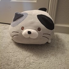 Japanese Style Fat Cat Plush Toy - Pillow Like - Gray and Black - New