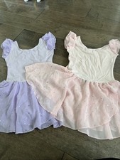 Two Arshiner Girls' Ruffle Ballet Dress Tutu Skirted Size 140 Pink And Purple