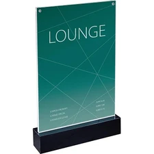 SIGEL TA420 LED Sign Holder, upright, for A4, illuminated double-sided presentat