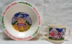 ZAK DESIGNS Mother Goose CUP & TREASURE CRAFT Nursery Rhyme BOWL