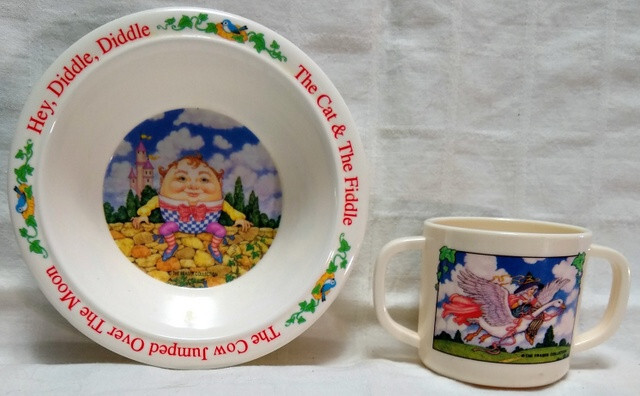 ZAK DESIGNS Mother Goose CUP & TREASURE CRAFT Nursery Rhyme BOWL