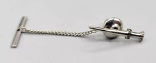 Vintage Tie Tac Rocket Ship Lapel Pin Silver Tone Spaceship Astronaut NASA Theme