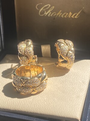 Set Ohrringe und Ring von Chopard Casmir 750 Gold Diamanten Zertifikat