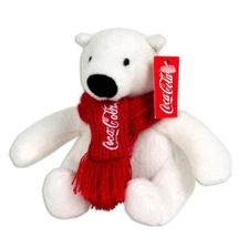 NEW 4.5"  Coca-Cola Christmas Bear with red scarf - Stocking Stuffer for Kids