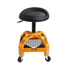 300LBS Padded Rolling Shop Adjustable Garage Stool Mobile Seat w/ Rip-Resistant