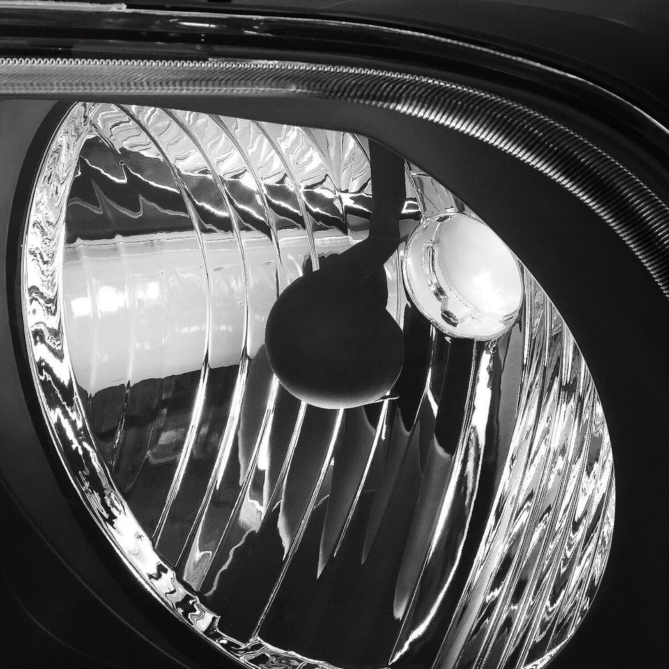 Par de faros delanteros para Ford Mustang 2005-2009 carcasa negra estilo de fábrica Foto 3 de 4