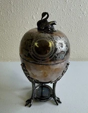 Antique Mappin & Webb Princes Plate Egg Coddler Swan Lid Bird Claw Feet