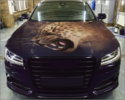 #ad #ad Car Hood Wrap Leopard Sticker Wild Cat Color Custom Decal $93.55