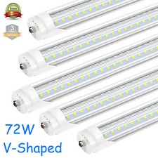 8FT LED Tube Light Bulbs Single Pin FA8 72W T8 Garage F96T12 Shop Lights 6000K
