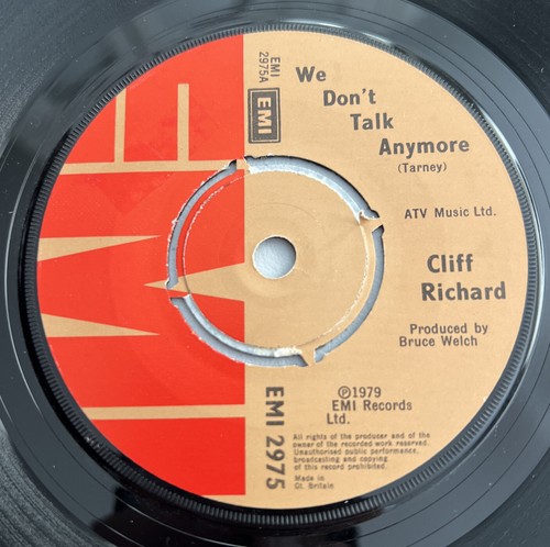 CLIFF RICHARD We Don't Talk Anymore b/w Count Me Out 7" 45rpm UK EX