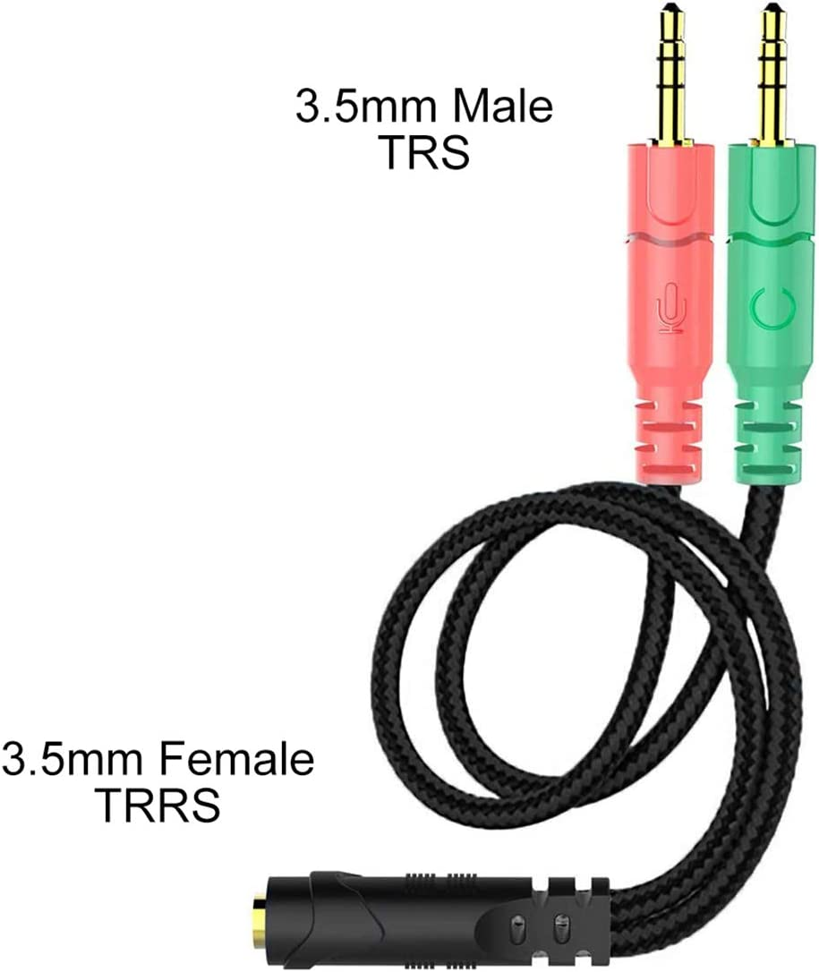Headset and Microphone Splitter Cable PC Jack Headphones Audio Adapter 7445020381303 |