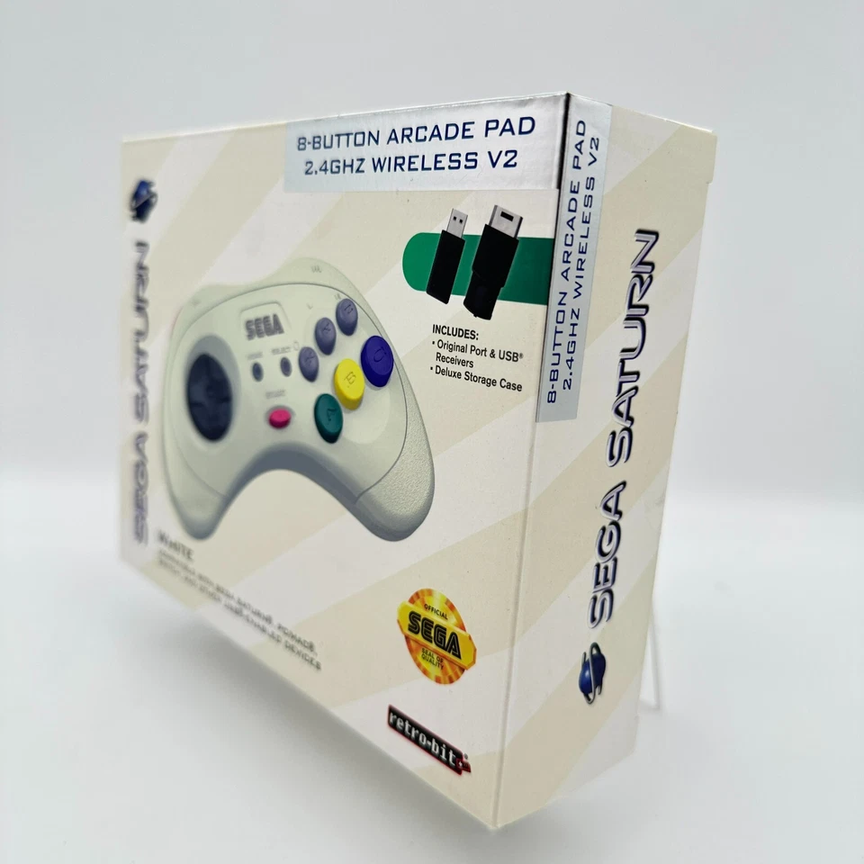 Retro-Bit 2.4 GHz Wireless Controller 8-Button Sega Saturn Genesis Mini White - Image 4 of 4
