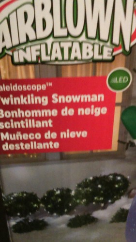 NEW 7.5' twinkling kaleidoscope snowman airblown inflatable swirling light gemmy - Picture 2 of 3