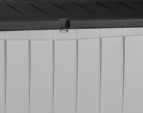 90 Gallon Outdoor Deck Box Storage Container Lockable Seat Patio Black/Gray - Picture 4 of 11