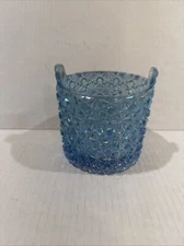 Fenton Blue Opalescent Glass Daisy Button Candy Jar Ice Bucket No Lid