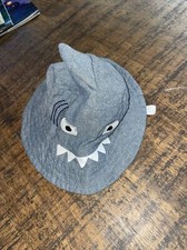 infant shark hat denim blue gray size 46 cm