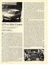 1965 1275-cc MINI COOPER ~ ORIGINAL  ARTICLE / AD