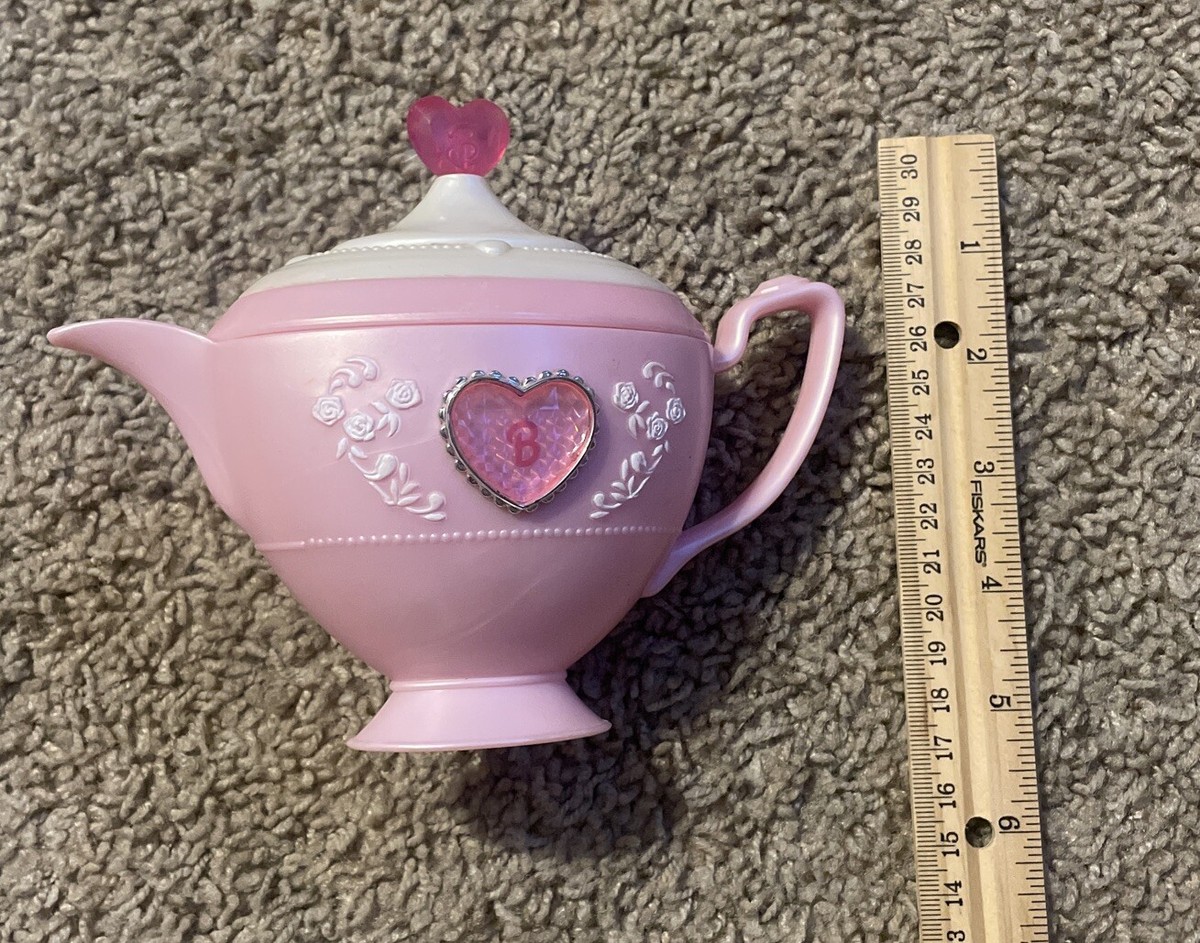 Vintage Barbie Pink White Tea Set Playset With Tray 19 Pieces 1996