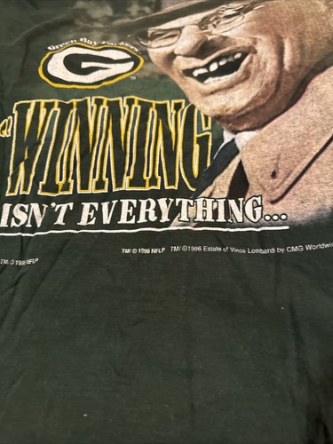 Vince Lombardi Vtg Green Bay Packers T Shirt Super Bowl XXXI Single Stitch XL 97 - Picture 5 of 14