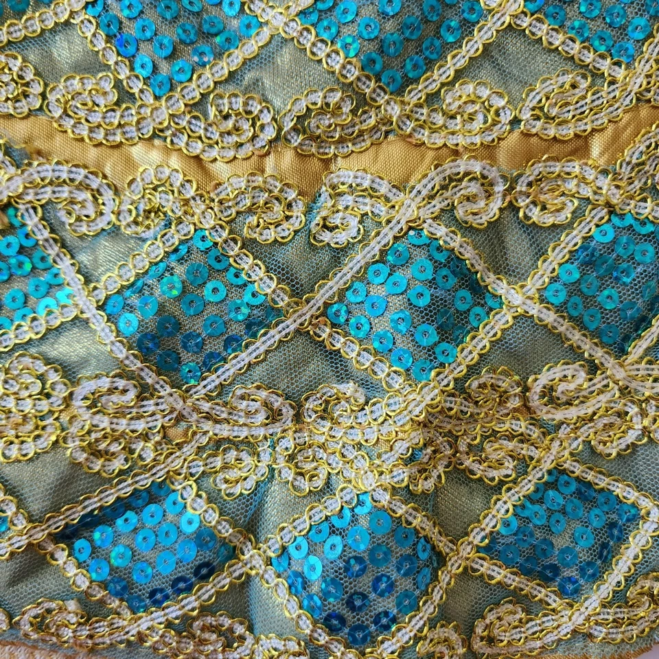 Egyptian Sequin Collar for Costume One Size Blue Gold - Image 3 of 4