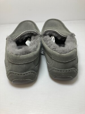 Kirkland Signature Mens Slippers Grey Cow Suede Shearling (Choose 