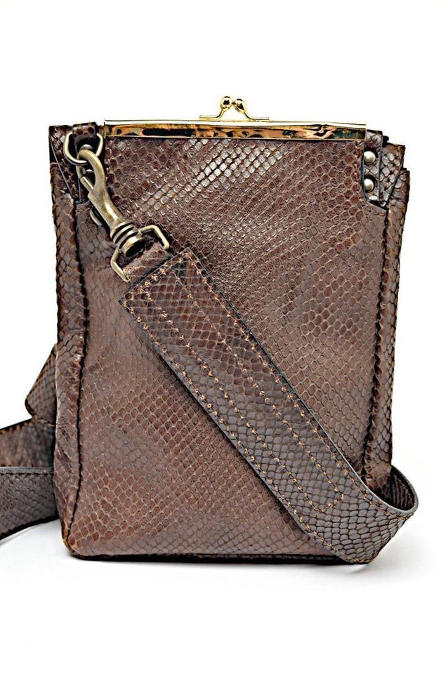 Leather Hip Bag - (Embossed Snakeskin Print) main image 0