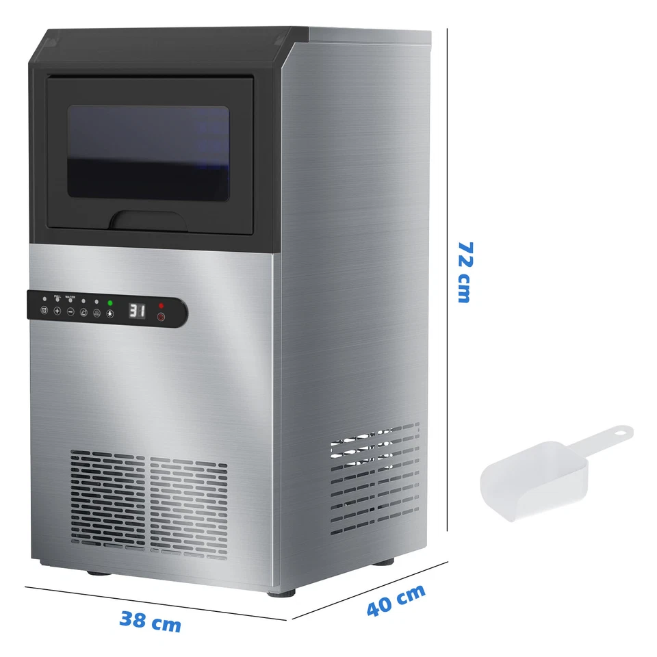 Commercial Ice Maker Machine Portable Ice Cube Tray Stainless Steel 45KG/24HR - image 2 of 4