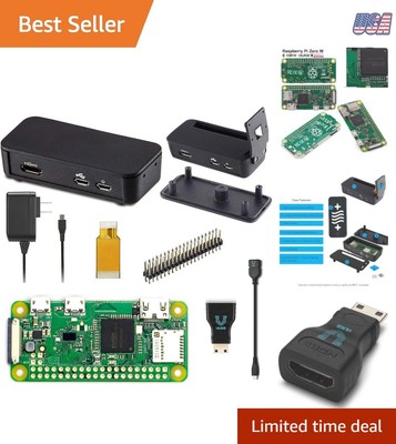 Raspberry Pi Zero W Basic Kit Bluetooth WiFi Camera HDMI USB Case Adapter